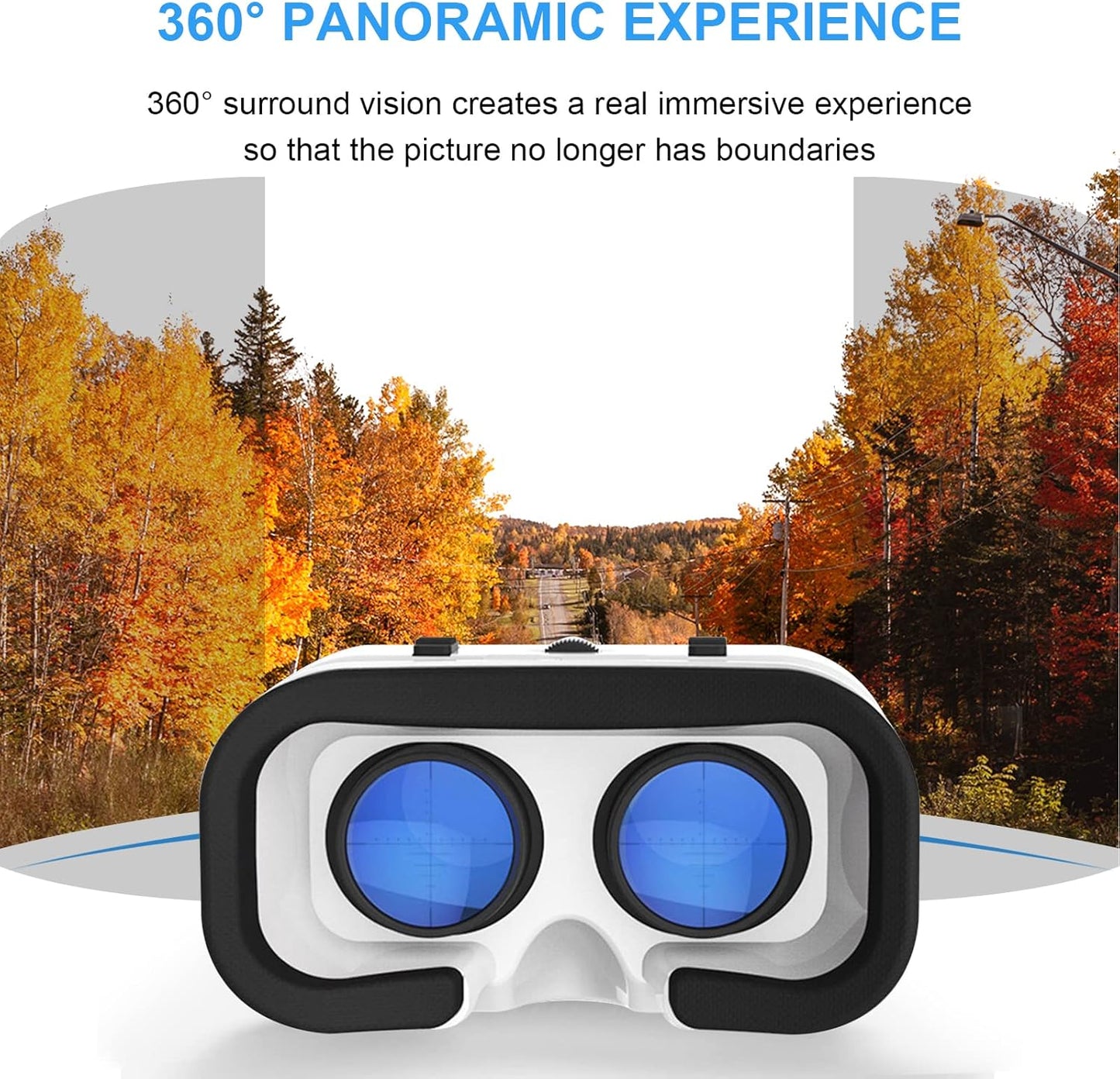 3D VR Glasses Virtual Reality Headset for iPhone or Android Compatible 4.7-6.5 inch,Adjustable Virtual Reality 3D Glasses Headset Helmets with Controller, for Mobile Games &amp; Movies