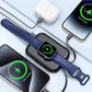 RORRY Portable Charger, 5000mAh Portable Charger Power Bank with Built-in Cables, Travel Keychain Battery Pack for Apple Watch Ultra 2/9/8/Ultra/7/6/SE/5, iPhone 16/15/14/13/12, Purple