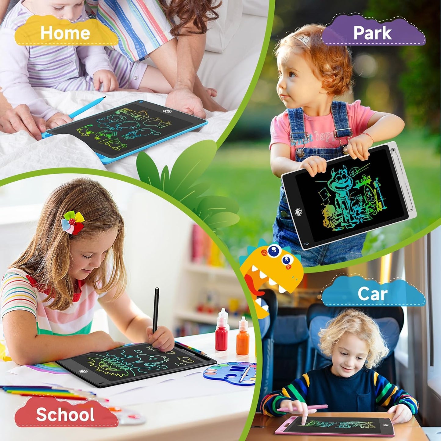 2 Pack LCD Writing Tablet, Electronic Drawing Writing Board, Erasable Drawing Doodle Board, Doodle Pad Toys for Kids Adults Learning &amp; Education, 8.5IN(Blue Pink)