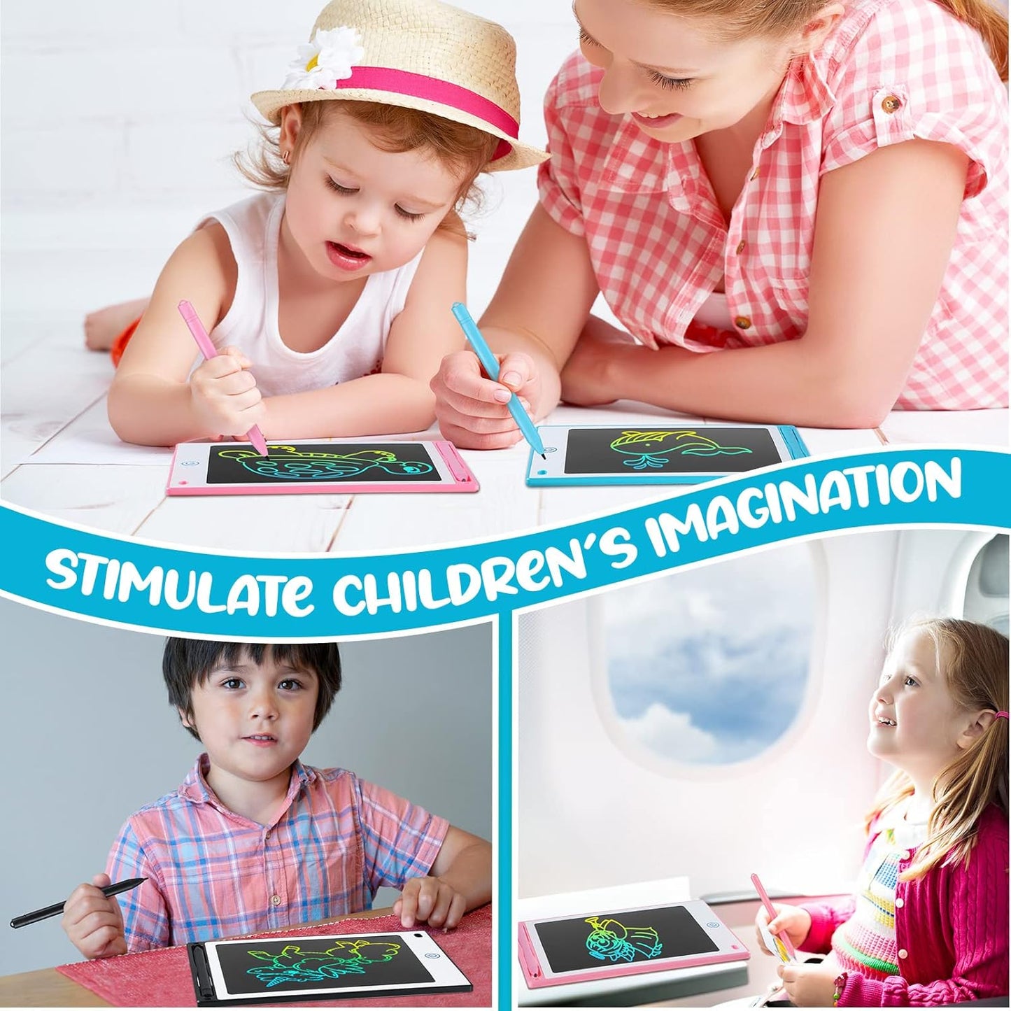 8.5" 16 Pieces LCD Writing Tablet Doodle Pad for Kids