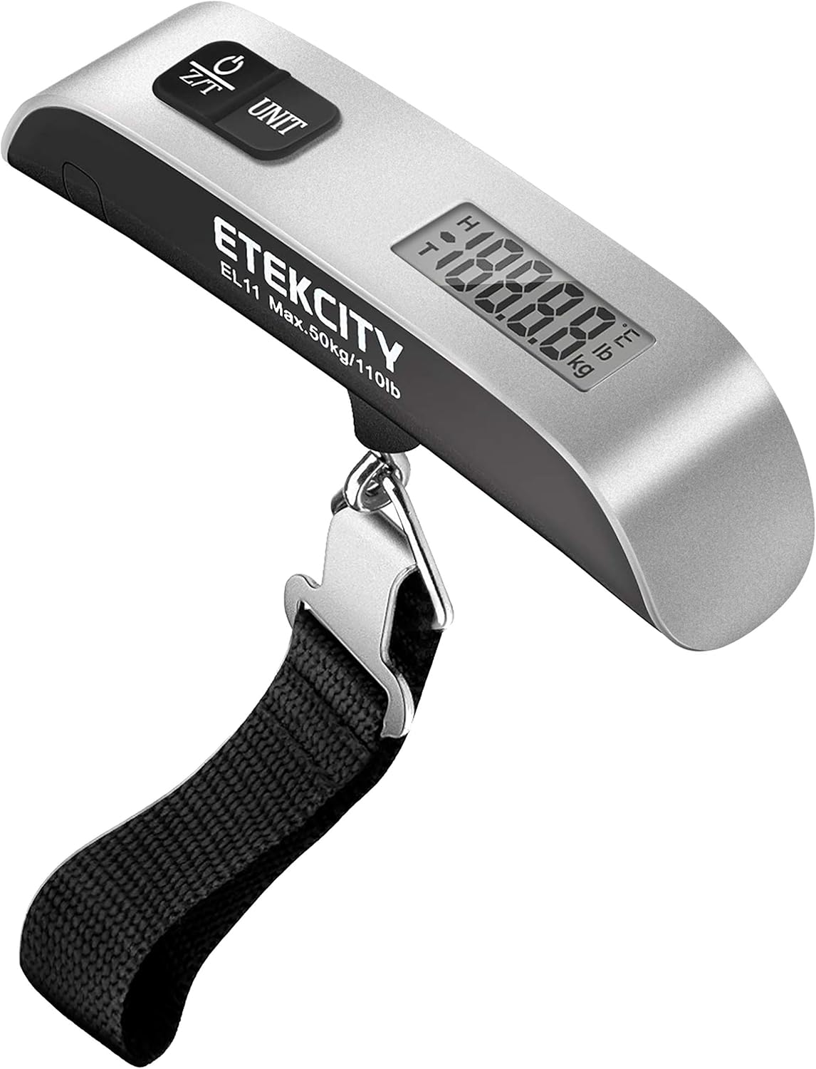 Etekcity Luggage Scale for Travel Essentials, Digital Suitcase Weight Scale with Hook, Portable Hanging Baggage Scale for Travel Accessories, 110 Pounds, Battery Included