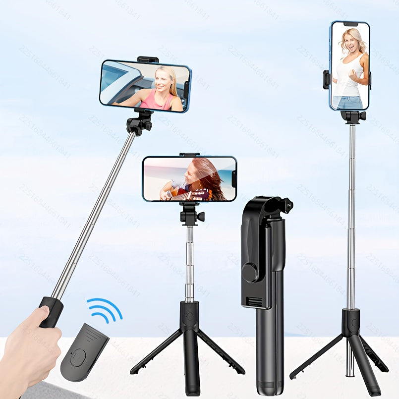 Selfie Pole Fully Automatic Multifunctional Tripod Mobile Phone Holder Desktop Photography Latest Travel Model - Aluminum Alloy - For Smartphone Users - Perfect for Travel, Vlogging & Live Streaming - Ideal Gift for Photographers & Social Media Enthusias