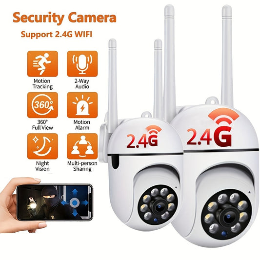 Wireless HD Smart Security Camera with Wi-Fi, Pan/Tilt/Zoom, Color Night Vision, 2-Way Audio, Motion Tracking - Ideal for Youngsters & Pet Monitoring, Indoor/Outdoor Use