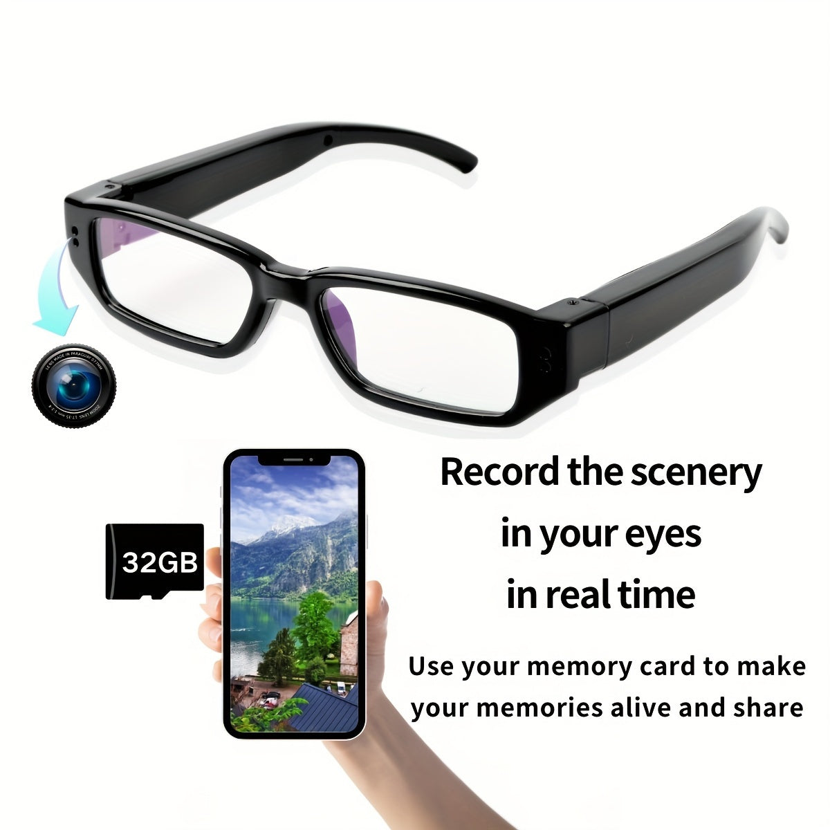 Smart Glasses Camera 1080P Sunglasses Digital Video Recorder Camcorder Eye Protection DV Sports Action Camera Outdoor Sport Eyeglasses