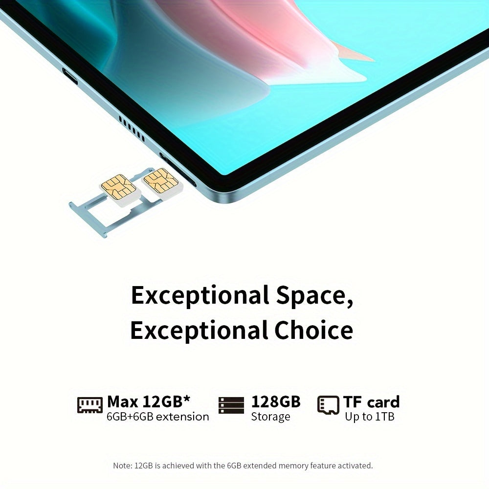 Teclast M50 Tablet with 6GB for RAM, 128GB ROM, and 1TB Expansion - Unisoc T606 8-Core CPU, Mali-G57 GPU, 10.1-inch TDDI Display, LTE Dual SIM Support, for Android 14, 6000mAh Battery, Wi-Fi, 5MP 13MP Cameras, Tablet PC