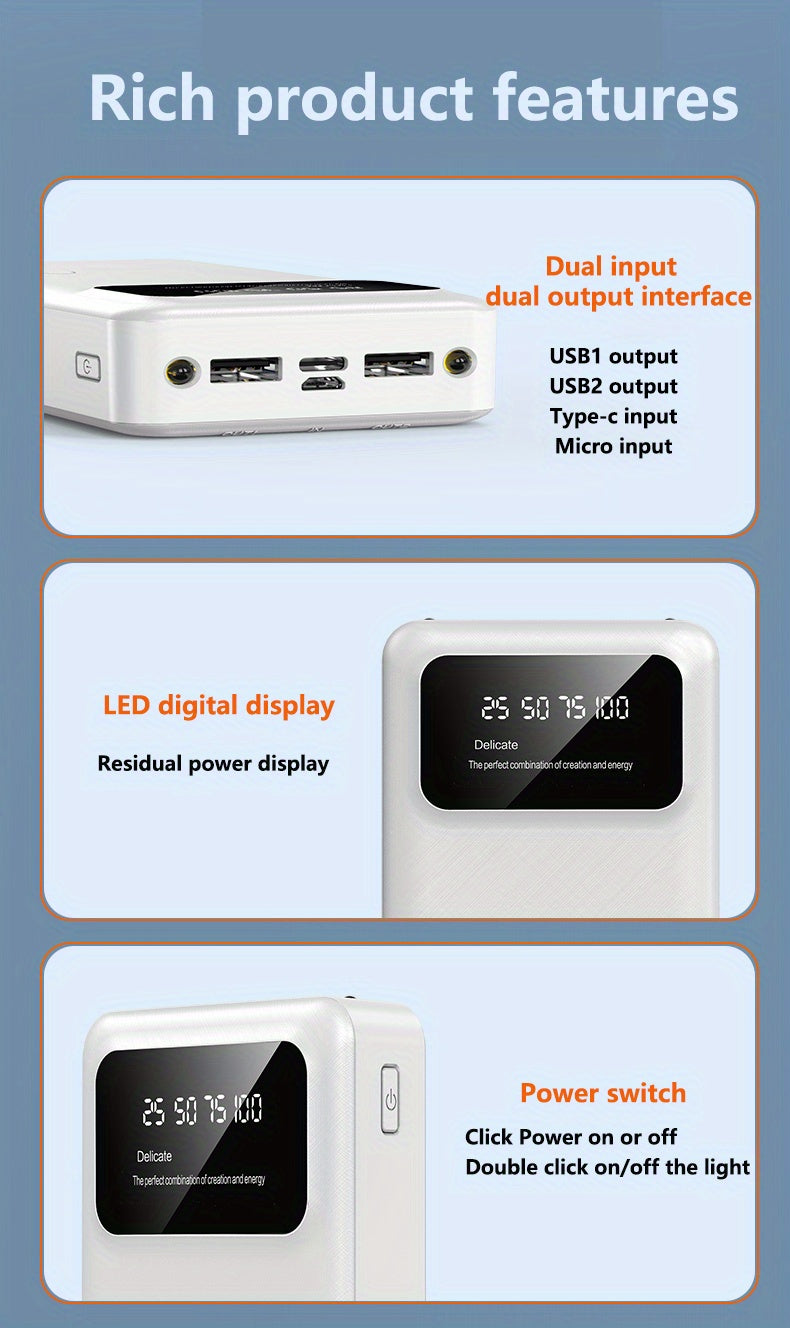 10000/20000 MAh High-capacity Portable Power Bank