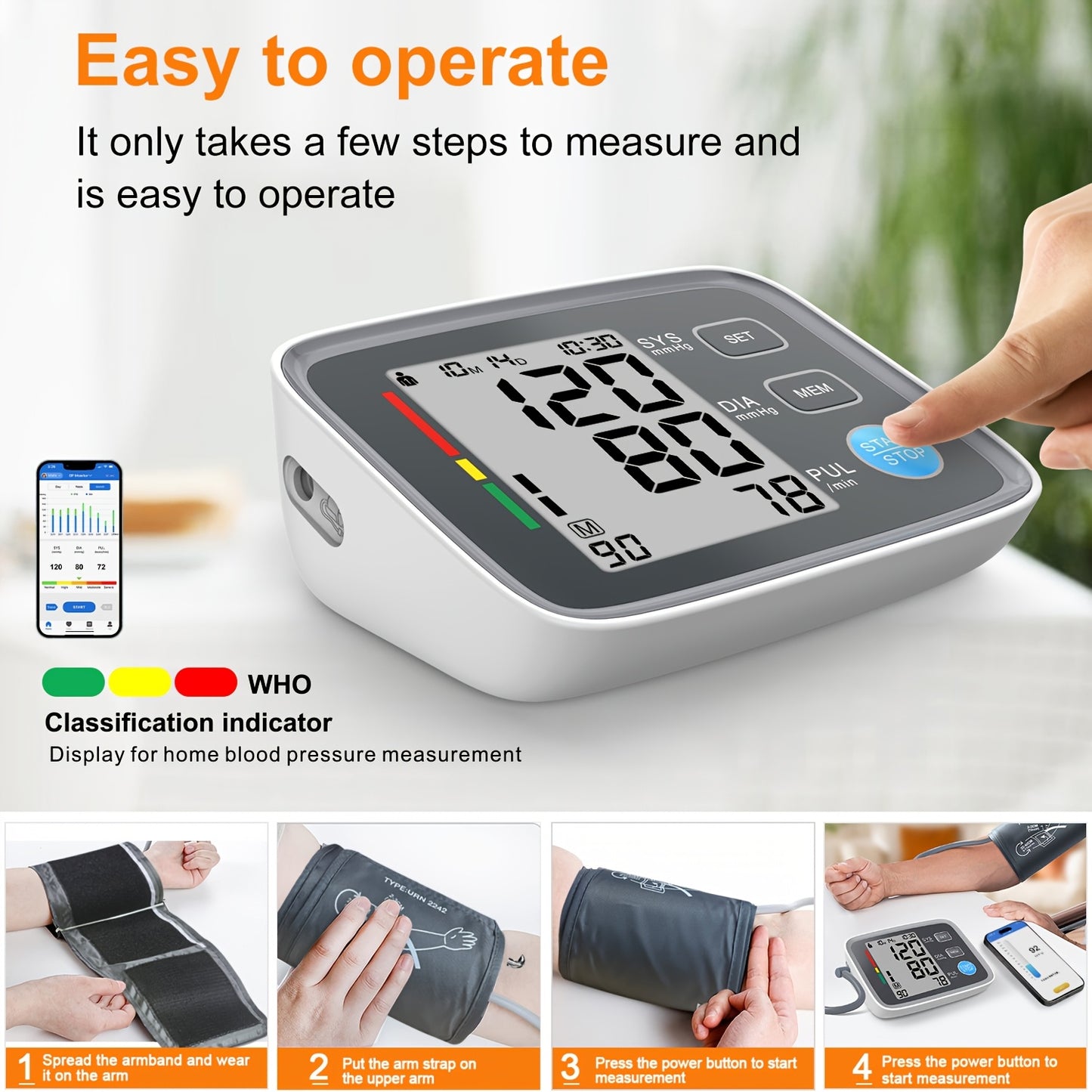 ALPHAMED U807 Wireless Upper Arm Blood Pressure Monitor