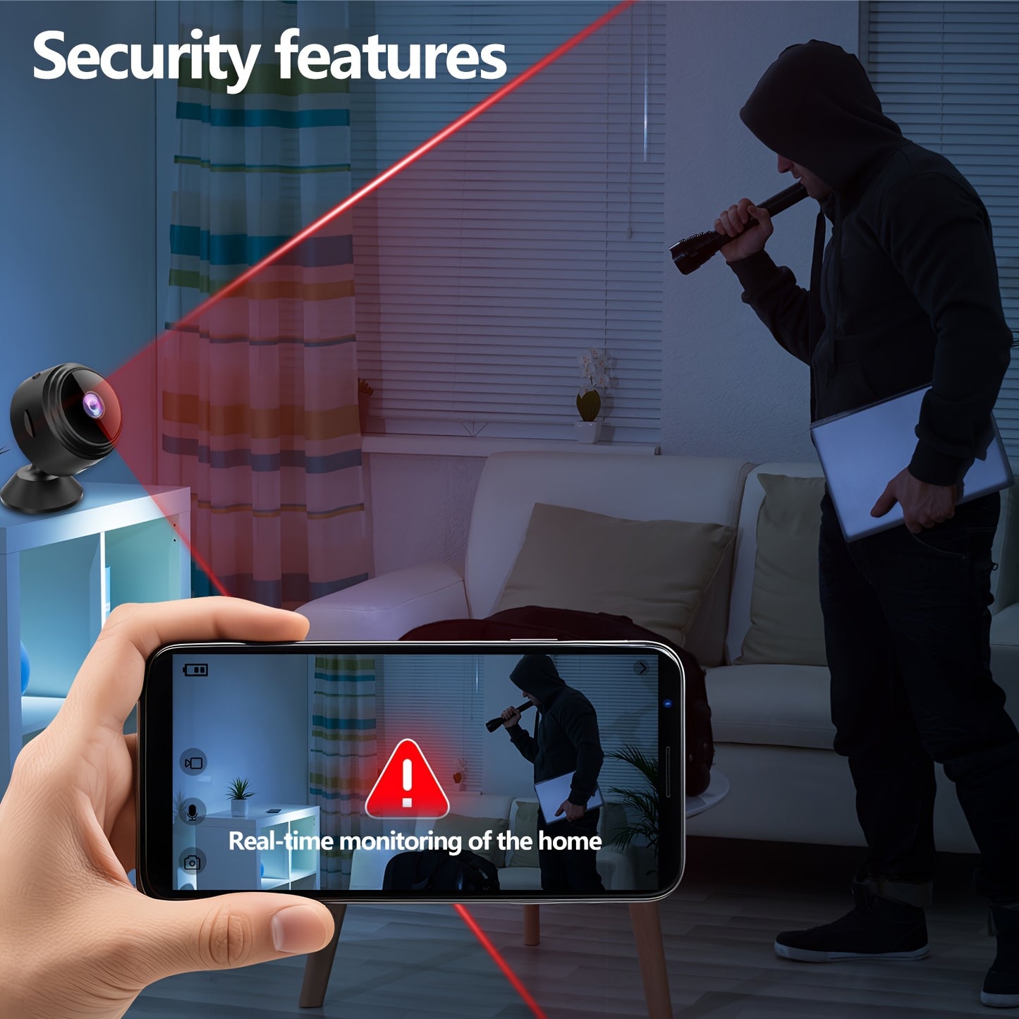 Smart Mini Wireless Security Camera - Indoor/Outdoor Surveillance with Remote Viewing App, USB Powered, Rechargeable Battery, Home Assistant Feature, Mobile Phone, Personal Housekeeper Assistant
