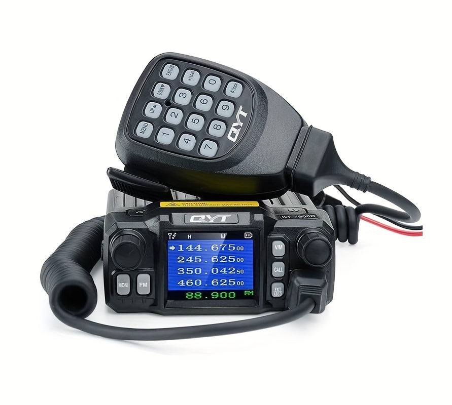 Car Radio Walkie Talkie, Quad-Band Mobile Transceiver, 25W Mini Quad Band Base, Long Distance Quad Standby Amateur (HAM) Free Programming Mobile Radio - For Communication Enthusiasts & Professionals - Suitable for Outdoor Activities & Emergency Situation