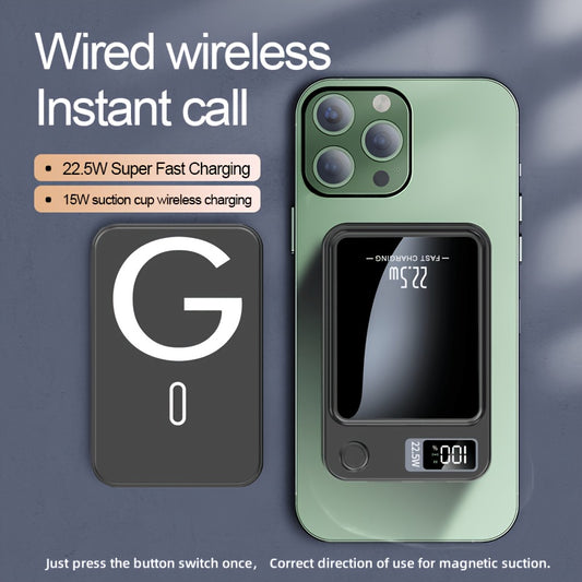 Portable magnetic absorption wireless charging bank 22.5W/PD20W