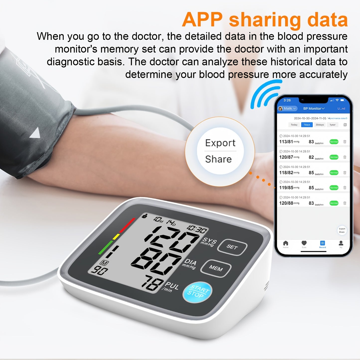 ALPHAMED U807 Wireless Upper Arm Blood Pressure Monitor