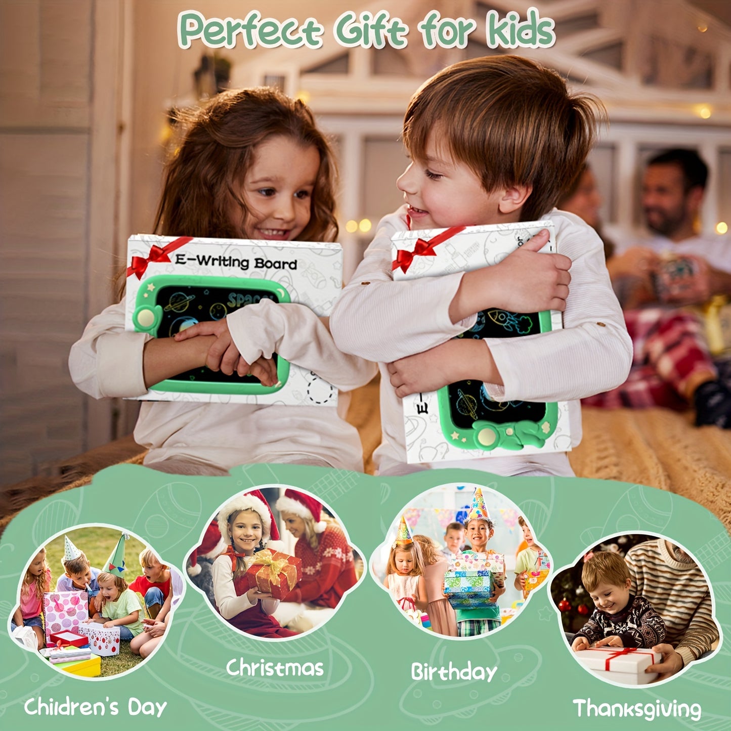 2pcs 9 Inch LCD Writing Tablet for Kids, Astronaut Colorful Drawing Pad, Kids Drawing Board, Boys and Girls Kids Learning Toys Yeas old 3-12