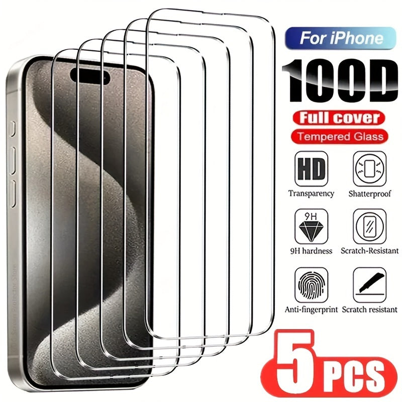 5Pcs Tempered Glass Screen Protectors