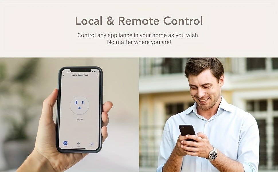 Nooie NSP01 4/8/16pcs WiFi Smart Plug For Smart Home Works With Alexa, Smart Plug For Smart Home, WiFi Outlet For Google Home, Voice Control, Smart Outlet With Remote Control, Timer Function, Child Lock, ONLY 2.4G, 10Amp