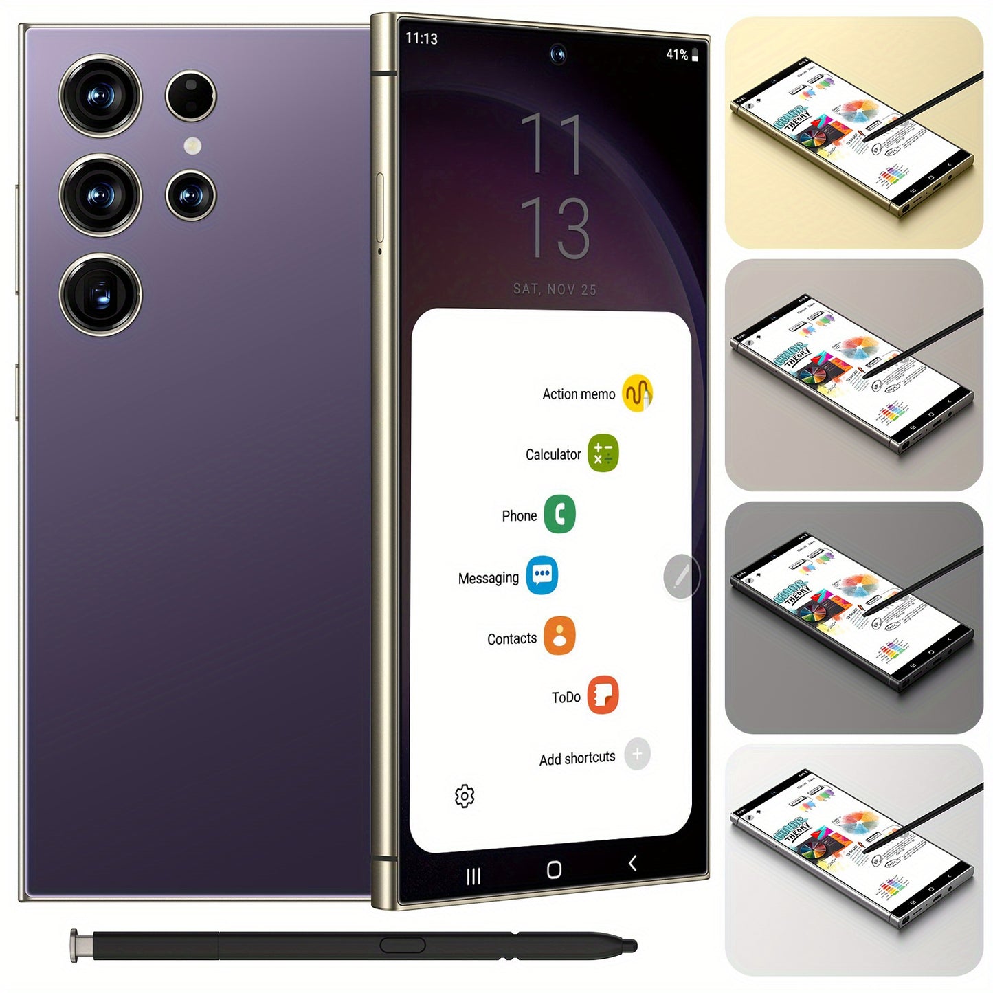 Unlocked Phone 5G Mobile Android 13 Phone with Built-in Stylus, 8GB   256GB, 6.8-inch Display, 50MP   13MP Cameras, 6800 MAh Dual-SIM