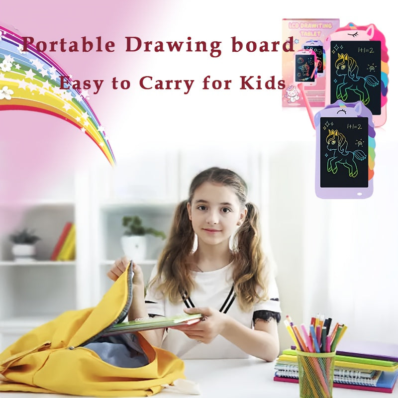 Unicorn-Themed LCD Writing Tablet for Youngsters, 8.5-Inch Educational Doodle Pad with One-Touch Erasing, Durable ABS Material, Perfect Gift for Boys and Girls Ages 3-8 - Ideal for Birthday, Easter, Christmas, Drawing Board, Youngsters Toys