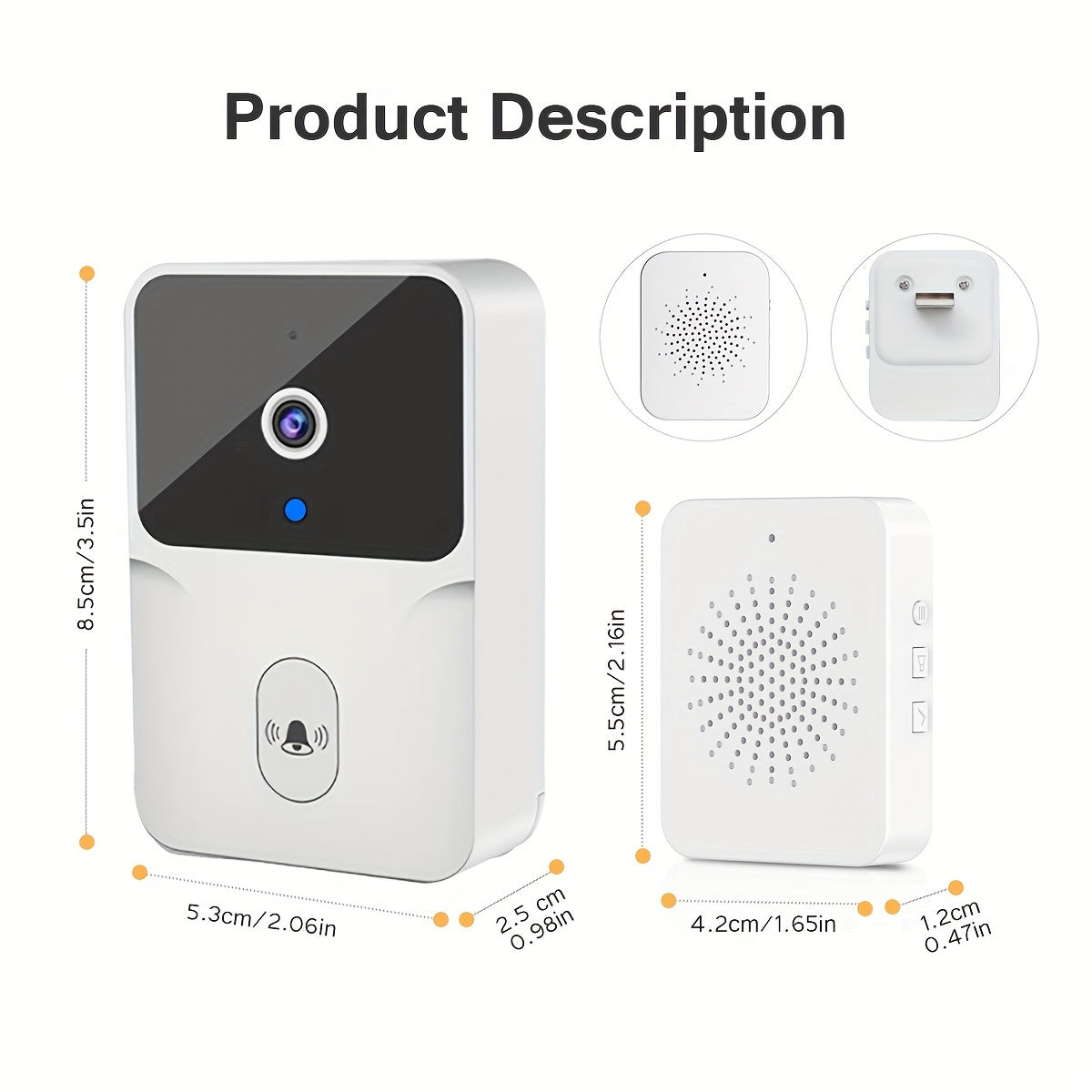 Tuya Wireless Doorbell Camera With HD Video, Night Vision & Voice Change