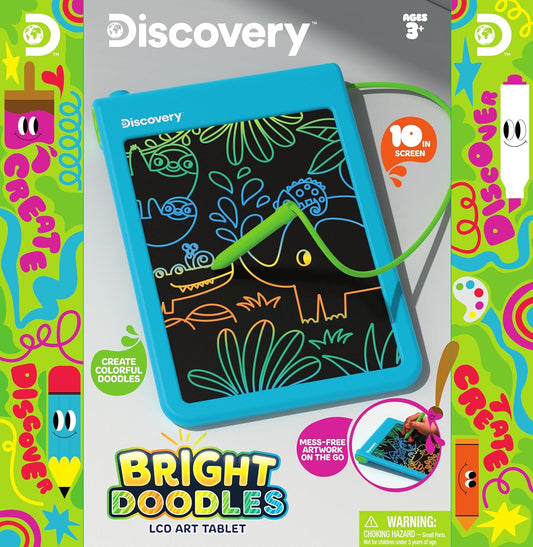 Discovery™ Bright Doodles LCD Art Tablet - Mess-Free Colorful Drawing on Widescreen Display, Includes Tethered Stylus