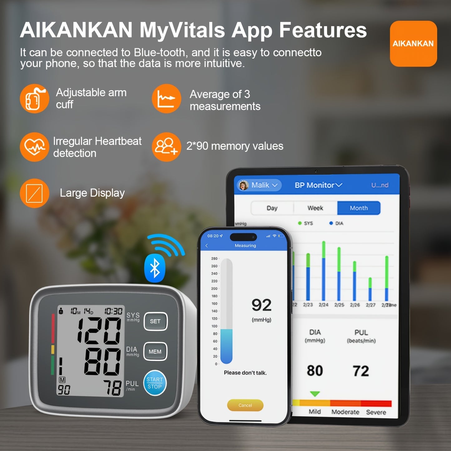 ALPHAMED U807 Wireless Upper Arm Blood Pressure Monitor