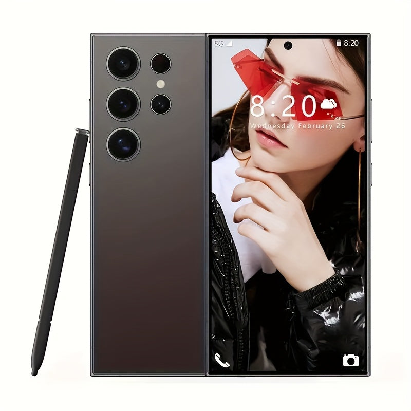 S24 Intelligent Touchscreen Phone, Dual Card Dual Standby, Facial Recognition, 8 256GB, High-definition Camera, 6800mAh - With Stylus, Headphones, Type-C Charging Cable, Phone Case, Screen Protector