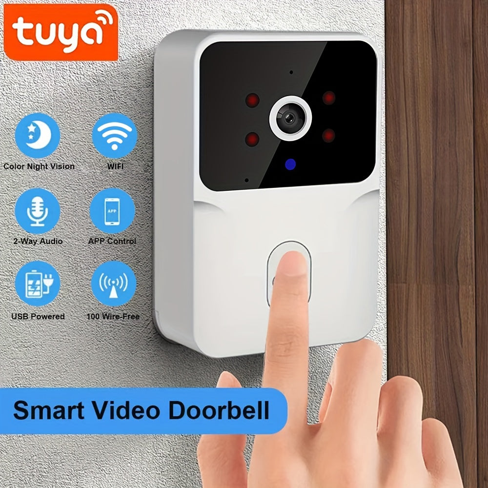 Tuya Wireless Doorbell Camera With HD Video, Night Vision & Voice Change