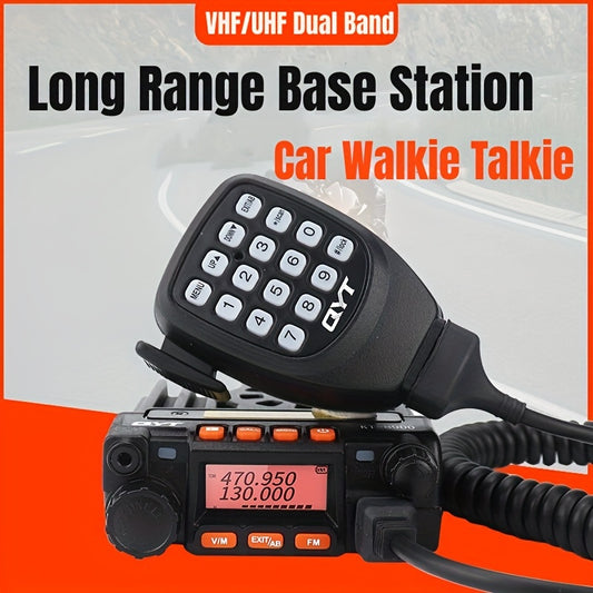 Car Walkie Talkie, 25W Dual Band Car Mobile Radio Dual Band Transceiver, VHF174/UHF 490Mhz Long Range Base Station Walkie Talkie For 12V Car Boat