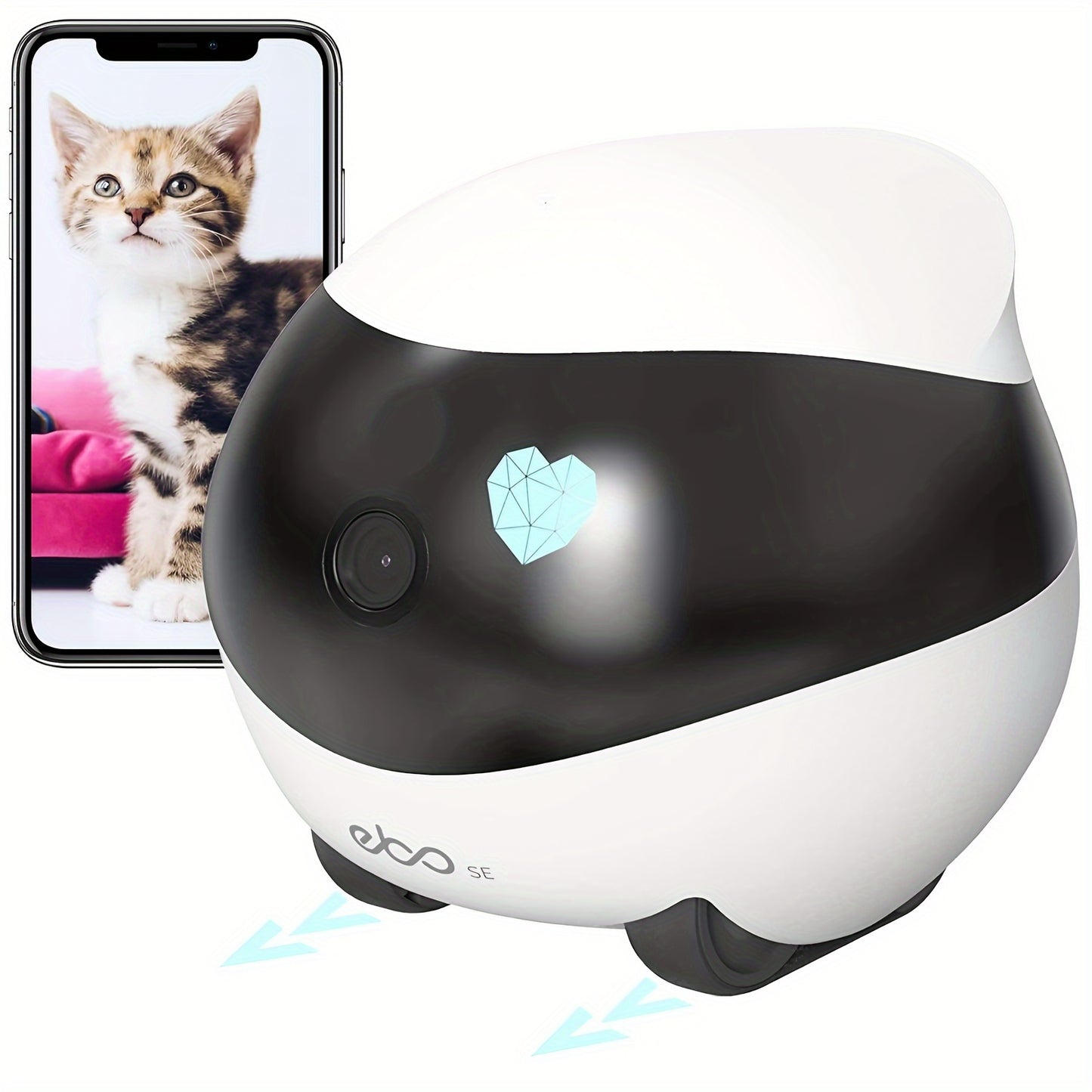 Enabot SE Home Security Camera, EBO Movable Indoor Smart Robot, 2-Way Audio, Night Vision, Auto Self-Charging, 1080P HD Video, APP WiFi Remote Control, Local SD Card Data Storage, Fix-Point Patrol And Auto Cruise For Pets, Babies And Elderly Companionshi