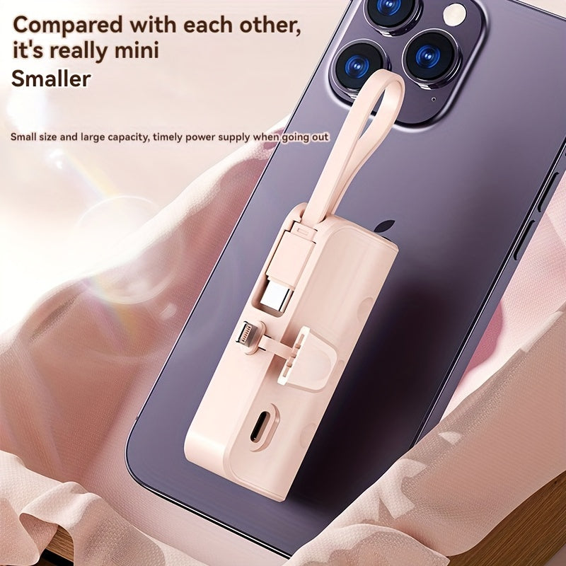 5000mAh Portable Power Bank, Extremely Compact And Lightweight Design For Travel, Reliable Emergency Power Source, Fast USB Mobile Phone Backup Battery Pack, Universally Compatible With IPhone Pro Max, IPad Pro, Samsung, And Android Devices