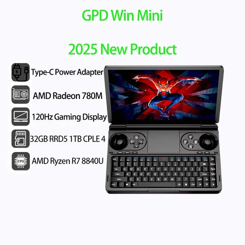 GPD 2025 WIN Mini 32GB Memory 1TB SSD Hard Disk CPU AMD Ryzen 8840U Processor Handheld Gaming Laptop Mini PC Notebook