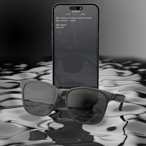 Smart Glasses Wireless Earbuds Automatic Voice Translation AI Glasses Support 75 Languages BT 5.4 for Sports Meeting Recording