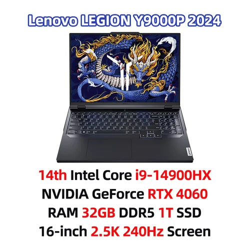 Lenovo Legion Y9000P 2024 E-sports Gaming Laptop Intel Core i9-14900HX RTX 4060/RTX 4090 16 inch 2.5K 240Hz Game Notebook PC