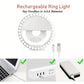 CLEANTRUST Rechargeable LED Ring Light for Selfies and Live Streaming, Portable Circular Flashlight, Dual Power Mode: Battery/USB, Warm White Light, with 40mAh Polymer Lithium Battery, for Smartphones, Cameras, and Makeup