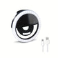 CLEANTRUST Rechargeable LED Ring Light for Selfies and Live Streaming, Portable Circular Flashlight, Dual Power Mode: Battery/USB, Warm White Light, with 40mAh Polymer Lithium Battery, for Smartphones, Cameras, and Makeup