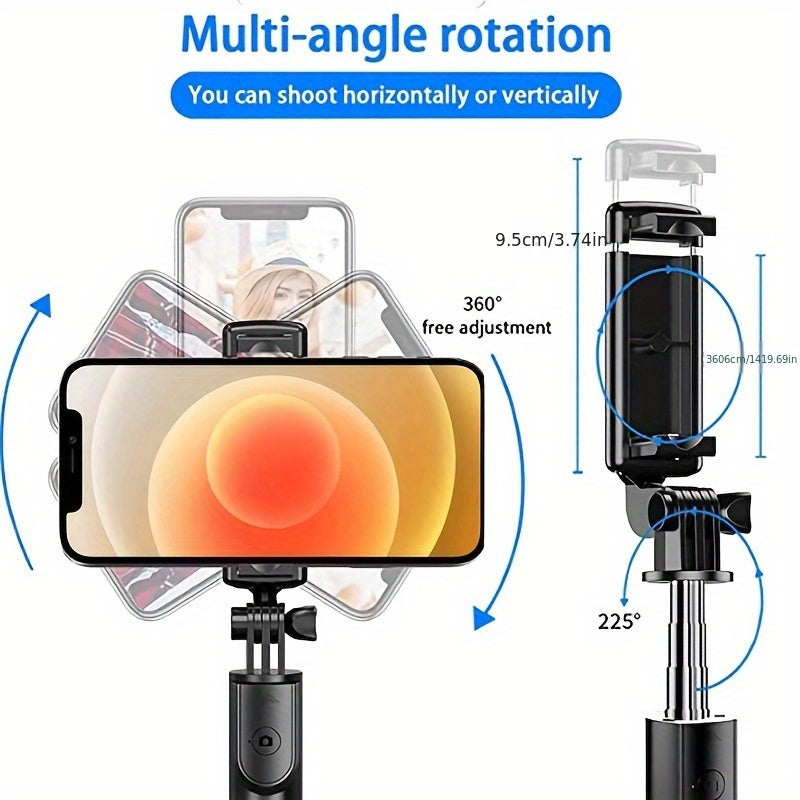 A Versatile Handheld Portable Travel Bracket With A Wireless Remote Control Fill Light, Suitable For Mobile Phone Selfie Sticks With BT, S03 Wireless Selfie Stick