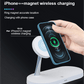 TIMESS-5 in 1 Magnetic Wireless Charger Stand, 15W Qi Fast Charging Dock Station Holder LED Night Light Compatible with iPhone 15/14/13/12 Pro Max Mini, Apple Watch 9/8/7/SE/6/5/4/3/2, AirPods 3/2/Pro