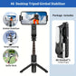 QAML A6 2024 Handheld Gimbal Stabilizer with Selfie Stick Tripod Stand, Wireless Wireless Remote, 1-Axis for Smartphone, 400mAh Rechargeable Lithium Polymer Battery, USB Charging, ABS Material, Compatible with iPhone & Android Devices