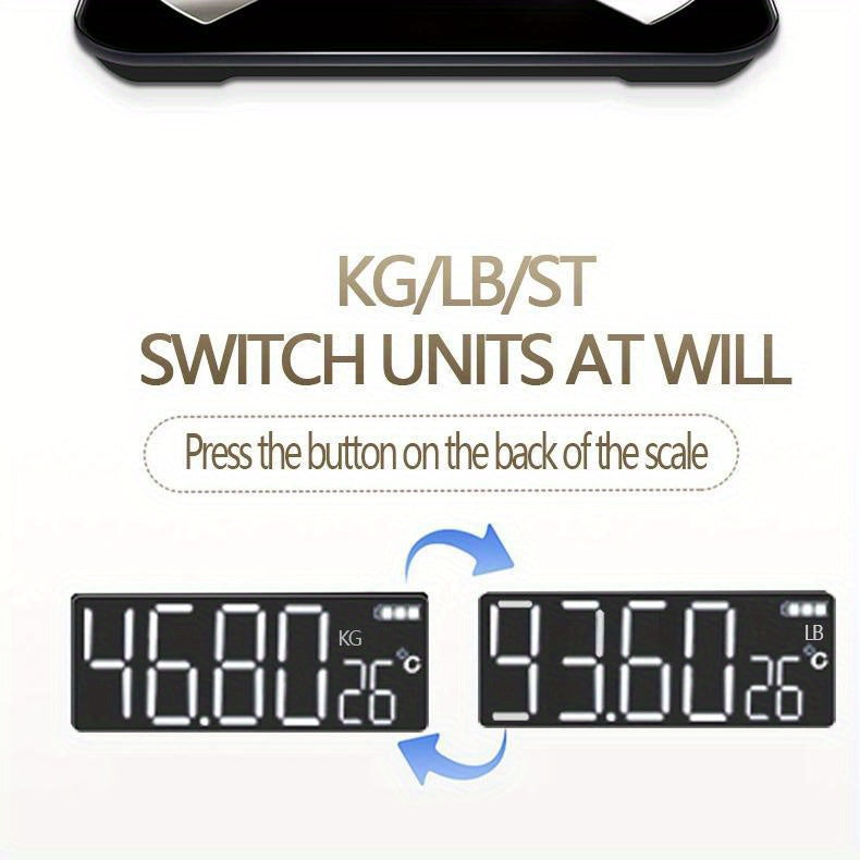Smart Digital LED Weight Scale With Wireless Connection To Smartphone App, A Must-have For The Bathroom (batteries Not Included)