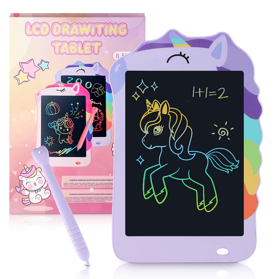 Unicorn-Themed LCD Writing Tablet for Youngsters, 8.5-Inch Educational Doodle Pad with One-Touch Erasing, Durable ABS Material, Perfect Gift for Boys and Girls Ages 3-8 - Ideal for Birthday, Easter, Christmas, Drawing Board, Youngsters Toys