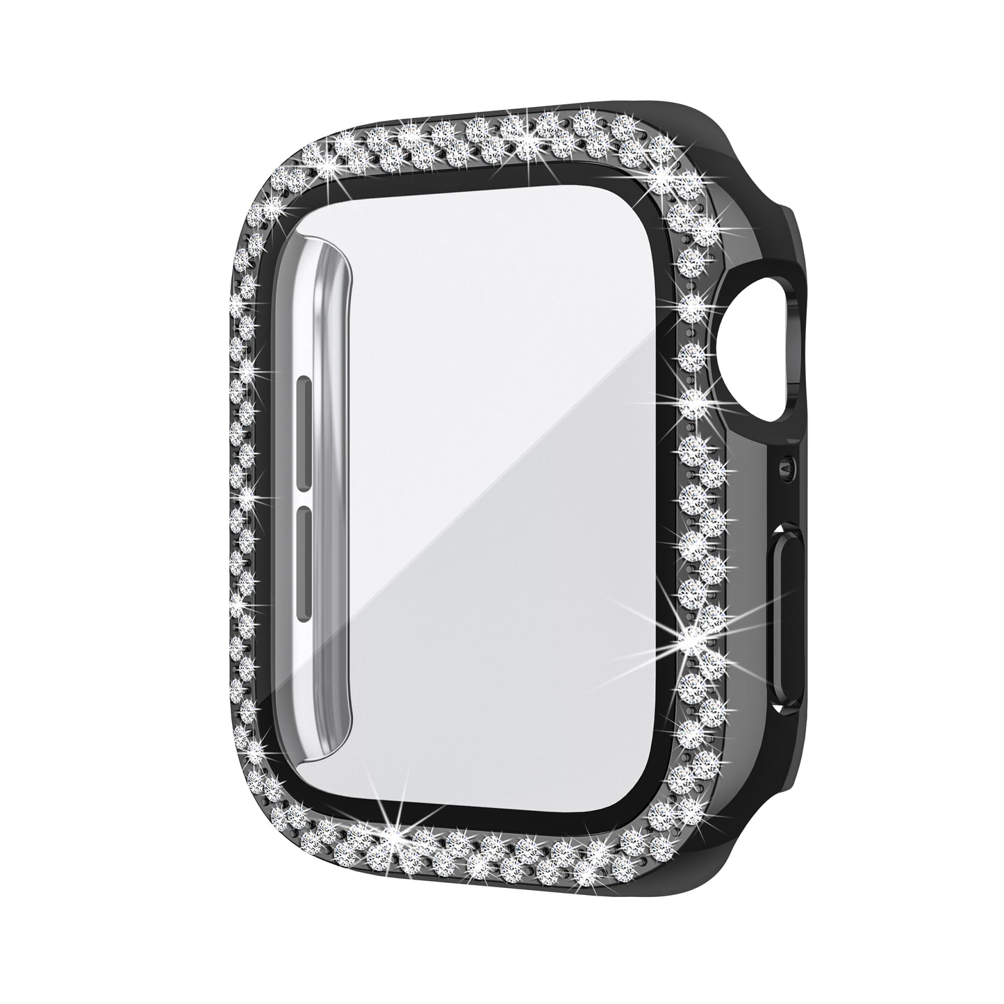 Megkhla Apple Watch Screen Protector, Bling Case For Apple Watch 40mm 44mm 41mm 45mm SE Series 8 7 6 5 4 With Hard PC Tempered Glass Rhinestone Protection Full Face Case Accessories For IWatch Girls & Women