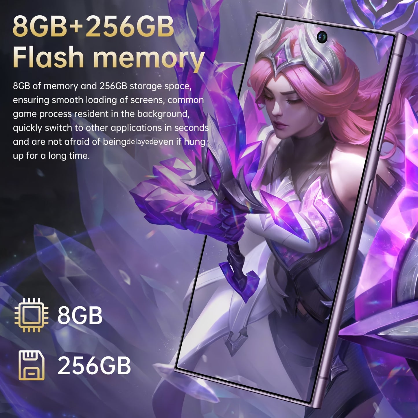 8GB 256GB Android 13 Smartphone - Large 6.8" Display, Long-Lasting 6800mAh Battery, Built-in Stylus Pen, 50MP 13MP Camera, GPS, 30W Fast Charging, OTG Function, And 5G Network, Expandable 512GB Memory, Unlocked Cell Phone for Worldwide Use