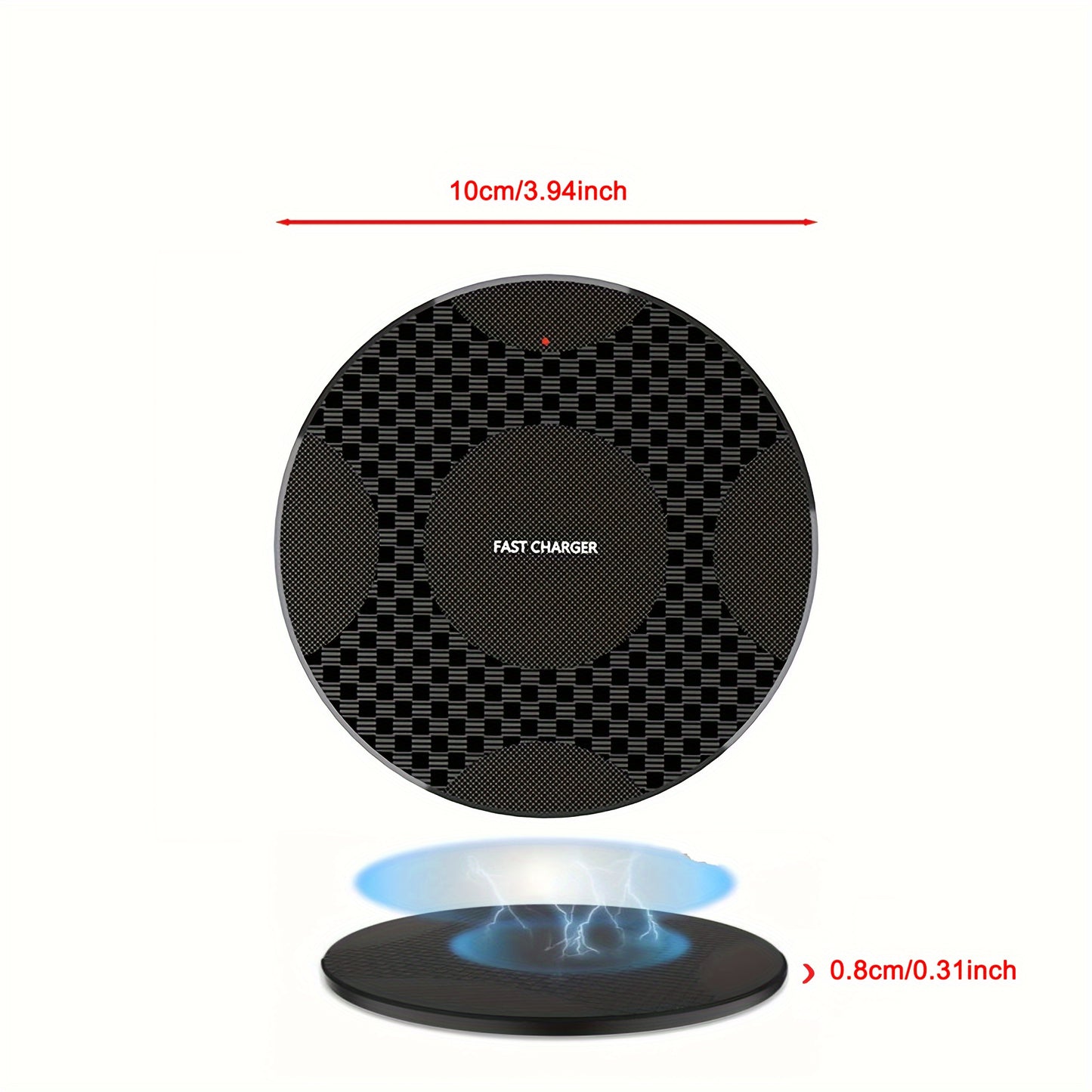 Desktop Disc Fast Wireless Charger 10W Max, for iPhone 16/15/14/13/12/11/8 Series, for Galaxy S23/S22/S21/S20/S10/S9, for Galaxy S24/S23/S22 Ultra, for Google PIXEL 8A/8/8 Pro/Pixel 9 Pro XL/Pixel 9 Pro, Wireless charging station