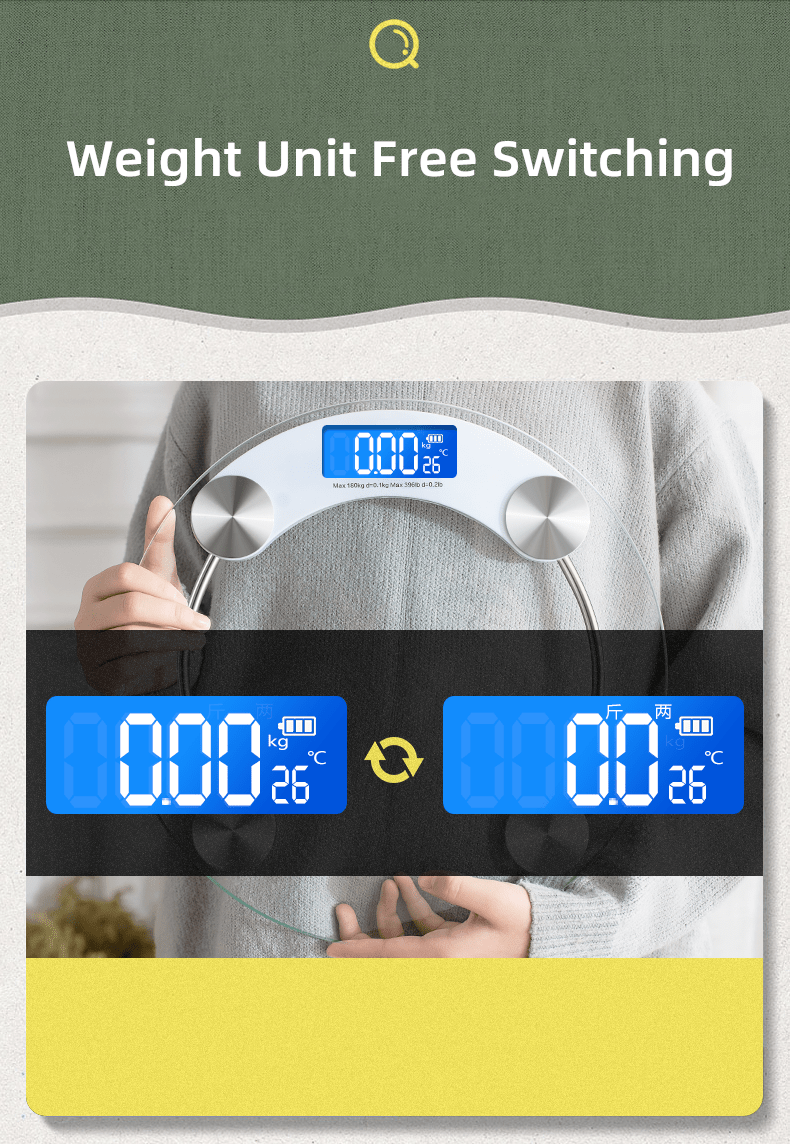 Smart Digital Bathroom Scales with LCD Display