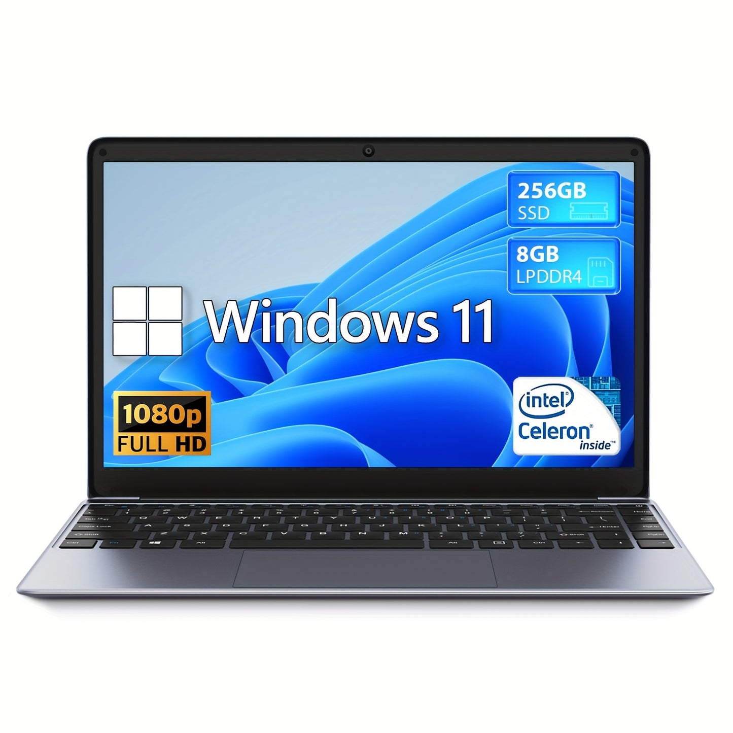 CHUWI HeroBook Pro Windows 11 Laptop, 14.1" 1920*1080 FHD IPS Display, 8GB LPDDR4 256GB SSD 1TB SSD Expand, Intel N4020, Mini HD, 2.4G/5G WiFi, Webcam, USB 3.0, TF Card, NoteBook Computer