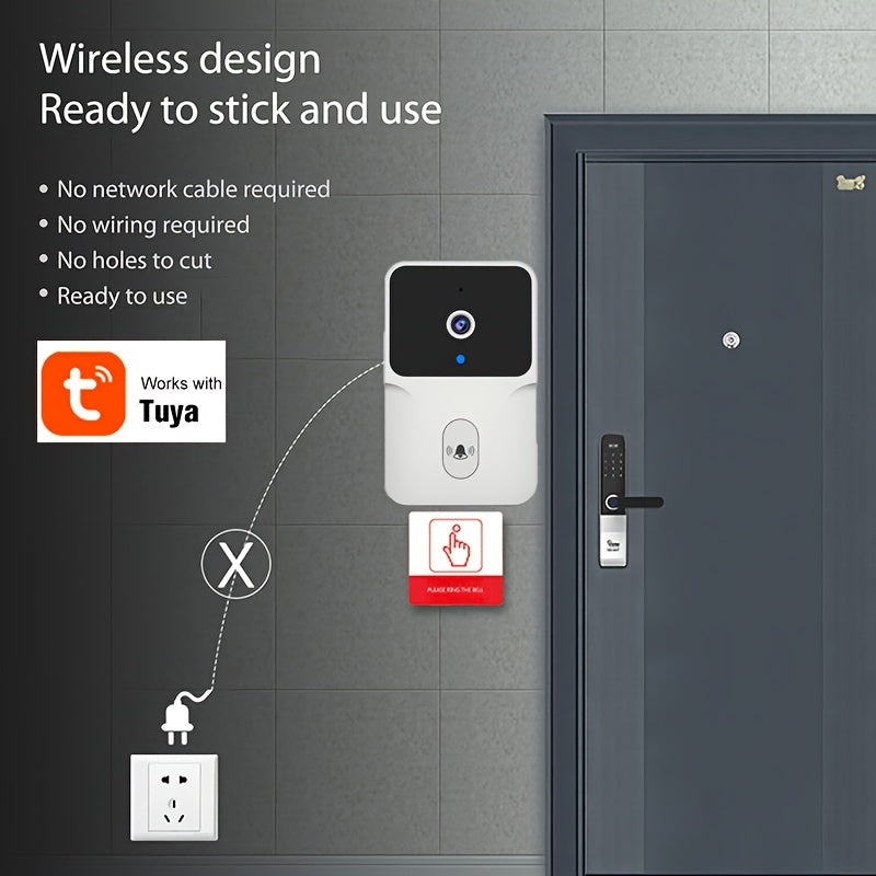 Tuya Wireless Doorbell Camera With HD Video, Night Vision & Voice Change