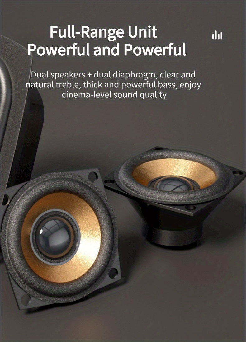 Portable Wireless Speaker with Enhanced Bass - Wireless, Dual Speakers, Rechargeable Battery, Ideal for Parties & Gifts, Wood Grain Design