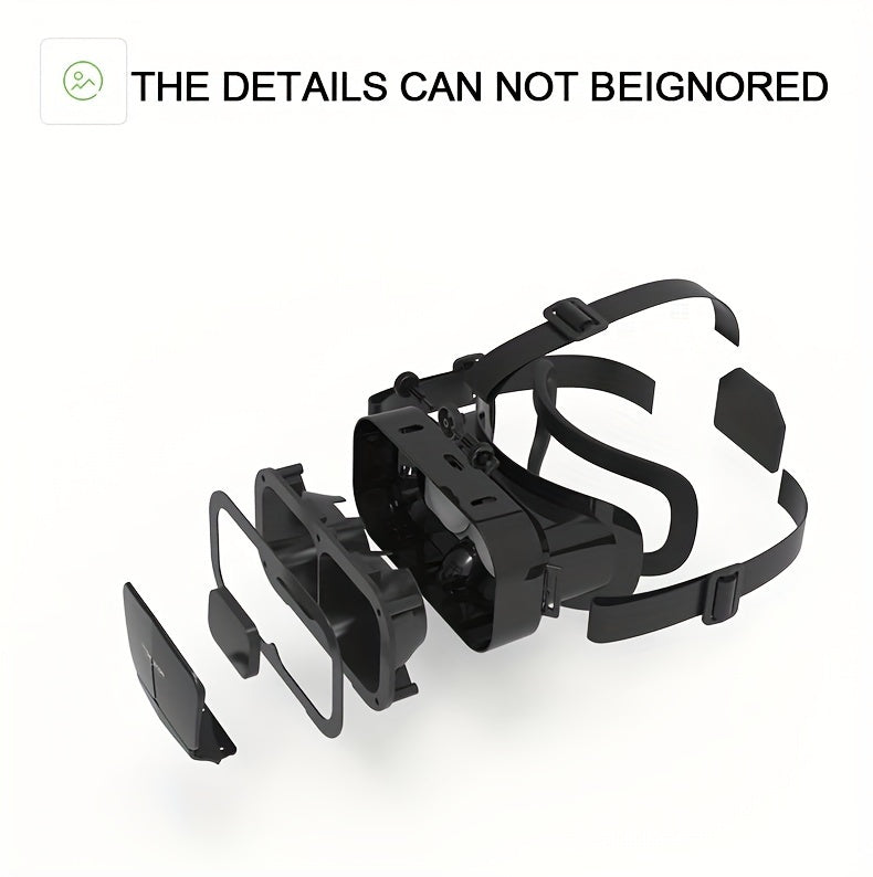 [Popular Choice] Adjustable 3D VR Headset for Smartphones - HD Blu-Ray Lens, Comfortable Nose Pads & Straps, Ideal for Movies & TV, Fits Phones up to 7.2" - Lightweight & Durable