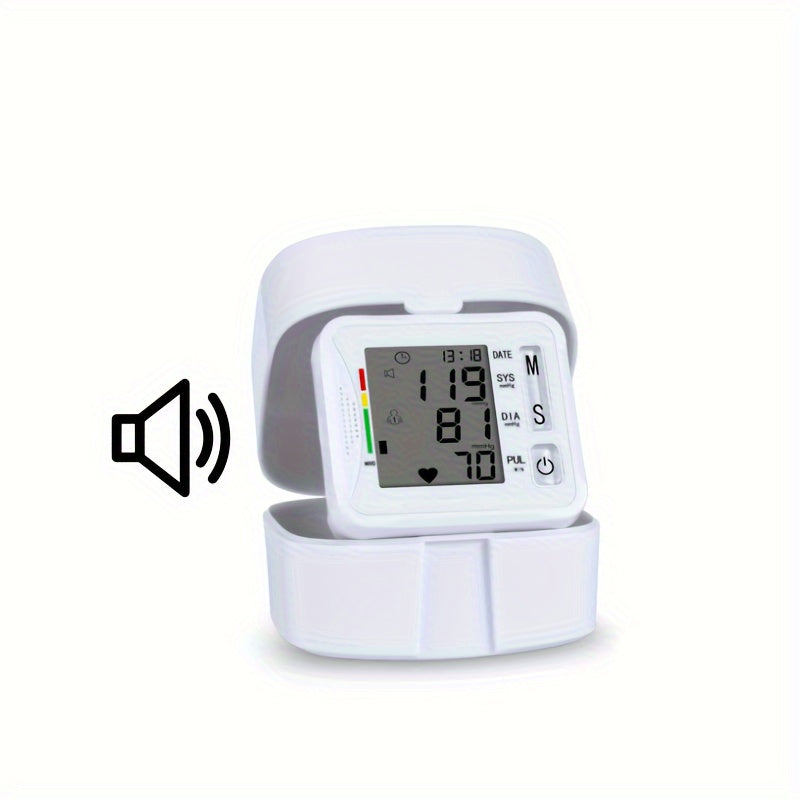 TAIKON W01 Digital Blood Pressure Monitor with Pulse Rate Detection - Easy-to-Use Wrist Cuff, Battery-Powered, LCD Display, Adjustable for Adults & Youngsters