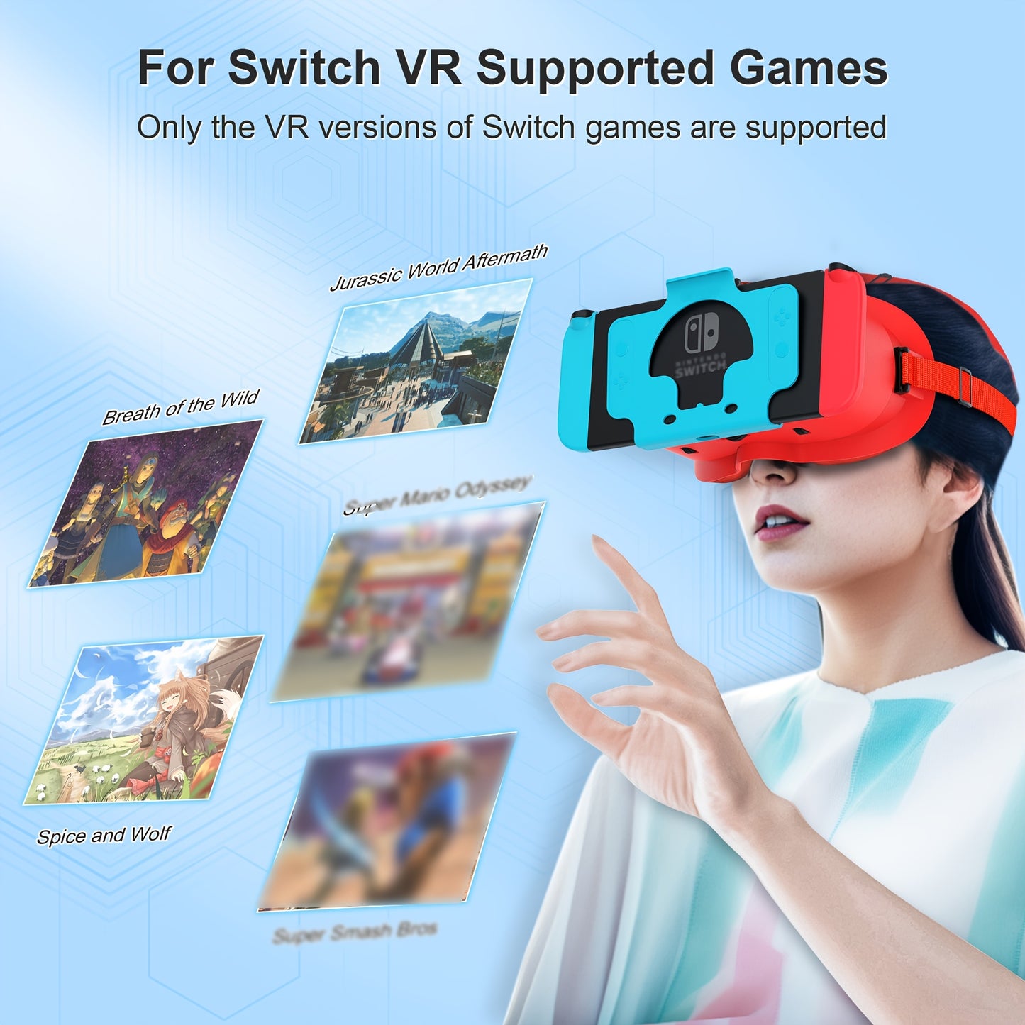 For Nintendo Switch and Switch OLED Models 3D VR Glasses with Adjustable Lenses for Virtual Reality Gaming Experience, Switch VR Labo Goggles Headset for Nintendo Switch VR Headset for Christmas gift Xmas gift