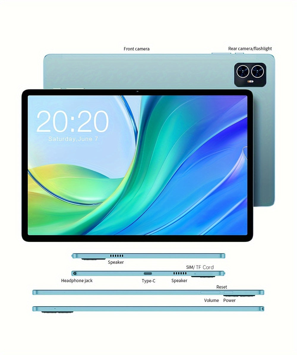 Teclast M50 Tablet with 6GB for RAM, 128GB ROM, and 1TB Expansion - Unisoc T606 8-Core CPU, Mali-G57 GPU, 10.1-inch TDDI Display, LTE Dual SIM Support, for Android 14, 6000mAh Battery, Wi-Fi, 5MP 13MP Cameras, Tablet PC