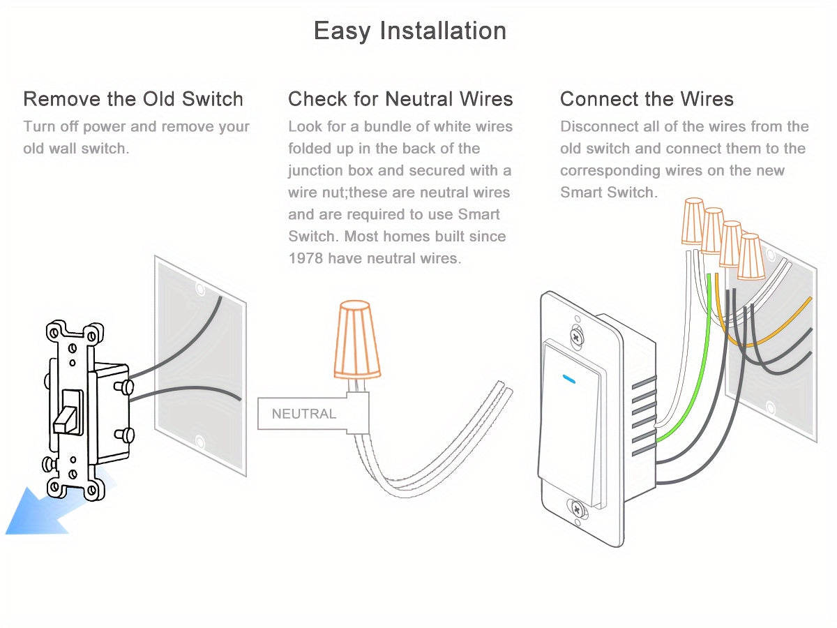 YNF Voice-Activated Smart Light for Switch - Compatible with Alexa, Google Home & SmartThings, Easy Install WiFi Timer, No Hub Needed, Neutral Wire Included - For Smart Home Enthusiasts -  Perfect Gift for Tech Lovers